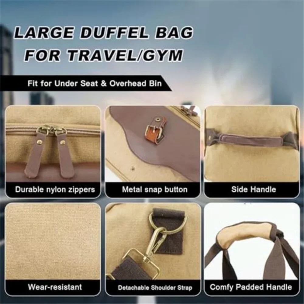 22L Lightweight Travel Duffle Bag Approved Under Seat Carry-On Multi-Pocket